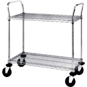 Heavy-Duty Utility Carts - 3, 900 lbs., Chrome Plated, 18", 39", 36", Polyurethane