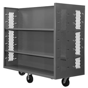 Wire Shelf Cart - 3, 1500 lbs., Steel, 30", 54", 60", Rubber