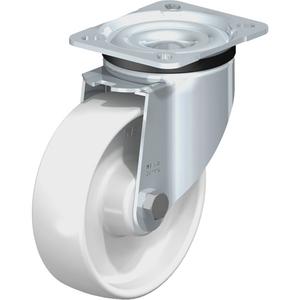Non Marking Caster - 5" (127 mm), 440 lbs. (199.58 kg.), Polyamide, Swivel, Steel, 1-9/16" (40 mm), 3-5/32" x 2-3/8" (80 mm x 60 mm), 3/8" (9.52 mm), 4-1/8" x 3-1/3" (105 mm x 85 mm)