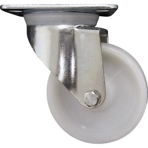White Caster - 4" (101.6 mm), 275 lbs. (125 kg.), Polyamide, Swivel, Steel, 1-15/32" (37 mm), 2- 1/3" x 3-1/8" (60 mm x 80 mm), 3/8" (9.52 mm), 3-7/8" x 3" (98 mm x 76 mm)