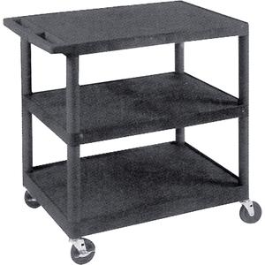 Utility Cart - 3, 400 lbs., Plastic, 18", 34", 24", Rubber, Knocked Down