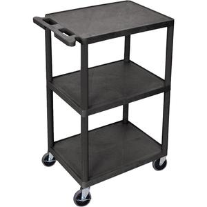 Utility Cart - 3, 400 lbs., Plastic, 18", 40", 24", Rubber, Knocked Down