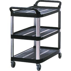 Utility Cart - 3, 300 lbs., Plastic, 20", 37", 33-5/8", Rubber, Knocked Down