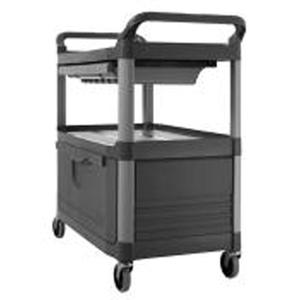 Equipment Cart - 1, 300 lbs., Plastic, 40-5/8", 37-7/8", 20", Rubber, Knocked Down, Grey, Ergonomic