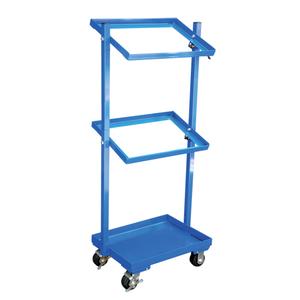 Stock Cart - 3, 300 lbs., 30-11/16", Steel, 60-5/8", 19-1/4", Mold-on Rubber, 23", Knock Down, Lip Up, 2", 1-1/2", Mold-on rubber, Baked-in powder coat