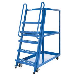 Stock Picking Cart - 3, 1000 lbs., 27-7/8", Steel, 73-1/16", 56-1/8", Mold-on Rubber, 27", All-Welded, Lip Up, 2 rigid casters and 2 locking swivel casters, 27-1/2"W x 50-3/4"D, 27-1/2"W x 43"D