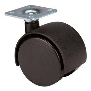 Twin Wheel Casters (300/400 Series) - 2" (51 mm), 75 lbs. (34 kg.), Plastic, Swivel, Steel, 2" (50.8 mm), 1" x 1" (25 mm x 25 mm), 15/64" (5.95 mm), 1-1/2" x 1-1/2" (38 mm x 38 mm), 2", 2.625"
