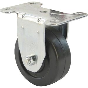 Light-Duty Caster - 3" (76 mm), 150 lbs. (68 kg.), Rubber, Rigid, Steel, 1" (25.4 mm), 1-3/4" x 3" (44 mm x 76 mm), 5/16" (7.93 mm), 2-3/4" x 3-3/4" (70 mm x 95 mm), Steel, 2.75", 3.8125"