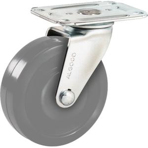 Light-Duty Caster - 4" (101.6 mm), 150 lbs. (68 kg.), Urethane, Rigid, Steel, 1" (25.4 mm), 1-3/4" x 3" (44 mm x 76 mm), 5/16" (7.93 mm), 2-3/4" x 3-3/4" (70 mm x 95 mm), Nylon, 3.375", 4.8125"