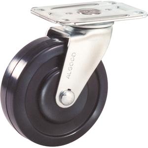 Light-Duty Caster - 5" (127 mm), 150 lbs. (68 kg.), Urethane, Rigid, Steel, 1" (25.4 mm), 1-3/4" x 3" (44 mm x 76 mm), 5/16" (7.93 mm), 2-3/4" x 3-3/4" (70 mm x 95 mm), Nylon, 3.6875", 5.8125"