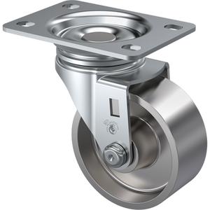 Light-Duty Caster - 3" (76 mm), 250 lbs. (113 kg.), Steel, Swivel, Steel, 1-1/4" (31.75 mm), 1-3/4" x 3" (44 mm x 76 mm), 5/16" (7.93 mm), 2-3/4" x 3-3/4" (70 mm x 95 mm), Steel, 2.5625", 4.125"