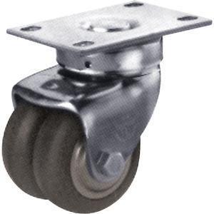 General Purpose Caster - 2-1/2" (63.5 mm), 300 lbs. (136 kg.), Neoprene, Swivel, Steel, 1" (25.4 mm), 2-3/4" x 1-3/4" (70 mm x 44 mm), 5/16" (7.93 mm), 2-1/2" x 3-5/8" (64 mm x 92 mm)