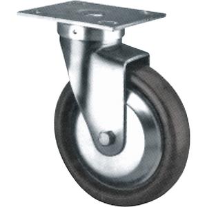 Medium/Heavy-Duty Caster - 3" (76 mm), 500 lbs. (227 kg.), Solid Elastomer, Rigid, Steel, 1-3/8" (35 mm), 2-5/8" - 3" (67 mm x 76 mm) - 3" - 3-5/8" (76 mm - 92 mm), 3/8" (9.52 mm), 4" x 4-1/2" (102 mm x 114 mm)