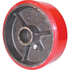 Heavy-Duty EMaxx Kingpin Caster - 5" (127 mm), 1200 lbs. (544.3 kg.), Mold-on Urethane, Swivel with Brake, Steel, 2" (50.8 mm), 2-5/8" - 3" (67 mm x 76 mm) - 3" - 3-5/8" (76 mm - 92 mm), 3/8" (9.52 mm)