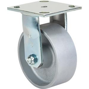 Heavy-Duty EMaxx Kingpin Caster - 5" (127 mm), 1000 lbs. (453.6 kg.), Steel, Rigid, Steel, 2" (50.8 mm), 2-5/8" - 3" (67 mm x 76 mm) - 3" - 3-5/8" (76 mm - 92 mm), 3/8" (9.52 mm), 4" x 4-1/2" (102 mm x 114 mm)