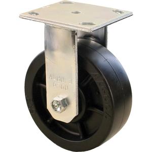 Heavy-Duty EMaxx Kingpin Caster - 6" (152.4 mm), 1150 lbs. (521 kg.), Plastic/Nylon, Rigid, Steel, 2" (50.8 mm), 2-5/8" - 3" (67 mm x 76 mm) - 3" - 3-5/8" (76 mm - 92 mm), 3/8" (9.52 mm), 4" x 4-1/2" (102 mm x 114 mm)