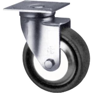Heavy-Duty Caster - 3" (76 mm), 900 lbs. (408 kg.), Solid Elastomer, Rigid, Steel, 2" (50.8 mm), 2-5/8" - 3" (67 mm x 76 mm) - 3" - 3-5/8" (76 mm - 92 mm), 3/8" (9.52 mm), 4" x 4-1/2" (102 mm x 114 mm)