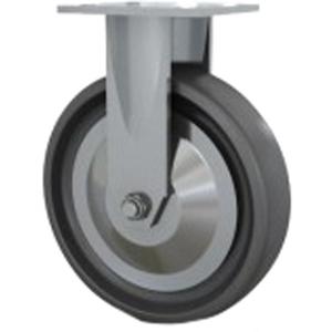 Heavy-Duty Caster - 8" (203.2 mm), 1000 lbs. (453.6 kg.), Solid Elastomer, Rigid, Steel, 2" (50.8 mm), 2-5/8" - 3" (67 mm x 76 mm) - 3" - 3-5/8" (76 mm - 92 mm), 3/8" (9.52 mm), 4" x 4-1/2" (102 mm x 114 mm)