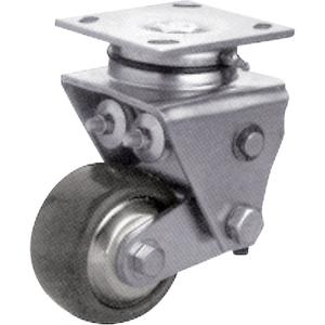 Heavy-Duty Caster - 4" (101.6 mm), 900 lbs. (408 kg.), Solid Elastomer, Swivel, Steel, 2" (50.8 mm), 2-5/8" - 3" (67 mm x 76 mm) - 3" - 3-5/8" (76 mm - 92 mm), 4" x 4 1/2", 2 5/8" to 3" x 3" to 3 5/8"