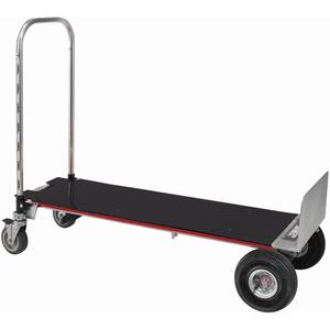 Gemini® XL Convertible Trucks - Continuous, Aluminum, 17" W x 52" D, Rubber, 10" H x 3" W, 500 lbs., 1250, 62.75", 48.75", 17 x 53 3/4