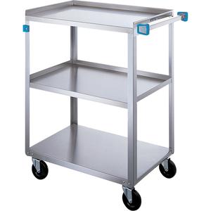 Shelf Cart - 3, 18", 39", 31", Stainless Steel, All-Welded, Lip Up, Rubber, 500 lbs.