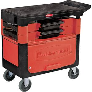 Trades Carts With Lockable Cabinet - 2, Black, 38", 19-1/4", 33-3/8"