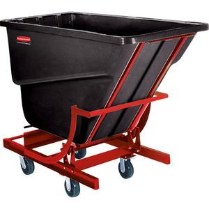 Self-Dumping Hopper - 1000 lbs., Plastic/Polyethylene, Black, 52.5", 71 1/2", 31 1/4"