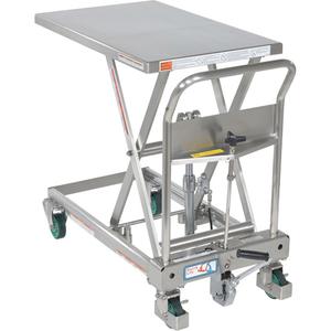 Hydraulic Scissor Lift Table - 31-1/2" L x 19-1/2" W, 550 lbs., 33.5", 9.75", Stainless Steel, 38"
