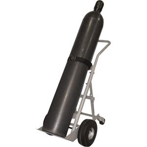 Four-Wheel Cylinder Hand Trucks - Steel, 19", 47", 21", 1000 lbs., Pneumatic, 10" W x 8" L