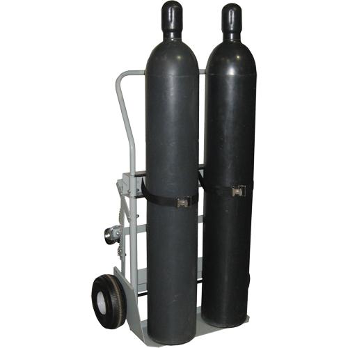 Four-Wheel Cylinder Hand Trucks - Steel, 20", 47", 31-1/2", 1000 lbs., Pneumatic, 28" W x 6" L - Image 2