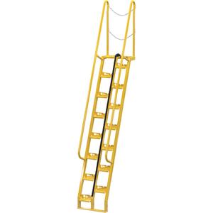 Alternating-Tread Stairs - Steel, 15, 350 lbs., 107-3/4", 9", Alternating tread
