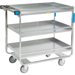 Guard Rail Carts - 3, 23", 37-1/4", 38-5/8", Stainless Steel, All-Welded, Lip Up, Rubber, 700 lbs.