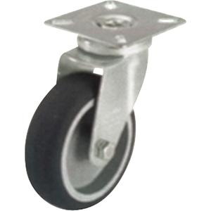 Caster - 2" (51 mm), 110 lbs. (50 kg.), Thermoplastic Rubber, Rigid, Steel, 3/4" (19 mm), 1-1/2" x 1-1/2" (38 mm x 38 mm) to 1-8/9 x 1-8/9 (48 mm x 48 mm), 17/64" (6.74 mm)