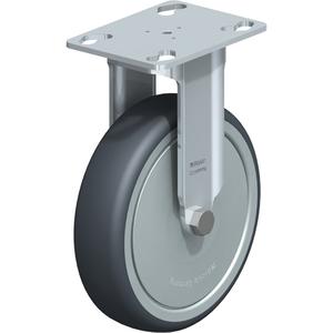 Caster - 5" (127 mm), 220 lbs. (100 kg.), Thermoplastic Rubber, Rigid, Steel, 1-1/4" (31.75 mm), 2-3/4" x 1-3/4" (70 mm x 44 mm), 5/16" (7.93 mm), 2-1/2" x 3-1/2" (64 mm x 89 mm), Ball, 6.25"