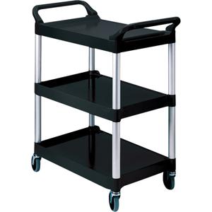 Service Cart - 3, 200 lbs., Plastic, 19", 38", 34", Rubber, Knocked Down