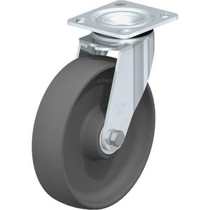 Heavy-Duty Kingpinless Caster - 8" (203.2 mm), 1250 lbs. (567 kg.), Nylon, Swivel, Steel, 2" (50.8 mm), 2-5/8" x 3-5/8" (67 mm x 92 mm) to 3" x 3" (76 mm x 76 mm), 3/8" (9.52 mm), 4" x 4-1/2" (102 mm x 114 mm)
