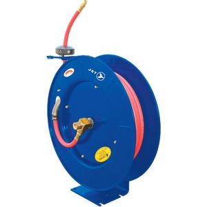 AW1250 Hose Reel - Air/Water, Single Hose, 1/2", 50', 300 psi, Powder Coated, Heavy Gauge Steel, Ceiling/Floor/Wall, Brass