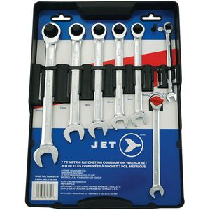 RCWS-7M Long Pattern Wrench Set - 010-LPOD444 - 7, Metric, Ratcheting Combination, 10 mm; 12 mm; 13 mm; 14 mm; 15 mm; 18 mm; 8 mm