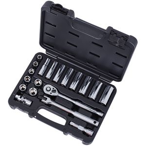 SAE Socket Set - 010-LPOD412 - 3/8", Hand/Standard, Deep/Standard, 20, 8", 6