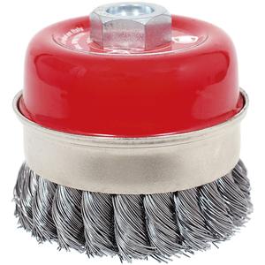 CKB3201T High Performance Knot Banded Cup Brush - 3-1/2", 0.02", Steel, 5/8"-11, Rust/Paint Removal, Cleaning, Deburring, Knotted Wire, 11000 RPM, Angle Grinder