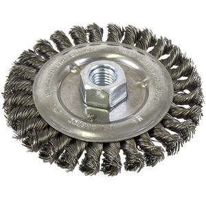 Standard Face Knot Wire Wheel Threaded - 5", 1/2", 0.022", Steel, 5/8"-11, 15000 RPM