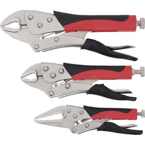 Cushion Grip Locking Plier Set - 6"/10"/7", Curved Jaw/Long Nose