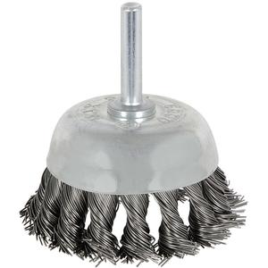 8046 Shaft Mounted Knot Twisted Cup Brush - 1-1/8", 0.02", Steel, Knot Twisted, Die Grinder, Drill, Knotted Cup