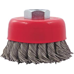CK3201T Knotted Twist Wire Cup Brush - 3", 0.02", 5/8"-11, Twist Knot, Carbon Steel, 12500 RPM