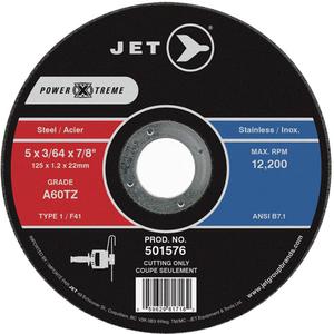 POWER-XTREME Cut-Off Wheel - 5", 3/64", 7/8", 12200, 1, A60PX, Cutting, Stainless Steel, Steel, Angle Grinders