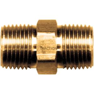 Hex Nipple - Brass, 3/8" x 1/4", NPT x NPT, 1200 PSI, 1 Year