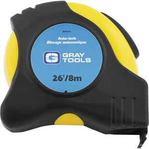 Auto-Lock Tape Measure - 26/8 m, 1", Imperial & Metric, Black