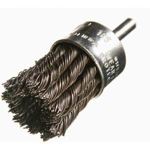 Knotted Wire End Brushes - 1", 0.012", Stainless Steel, 1/4", 1", 25000