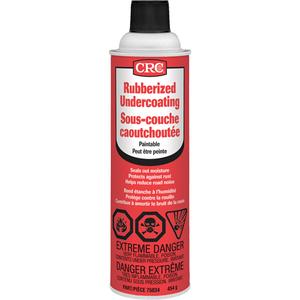Rubberized Spray Undercoating - Aerosol Can, Black, Black, 20 oz./591 ml/567 g, 16 oz./473 ml/454 g, Dry, Black Viscous Material, No, 7°C