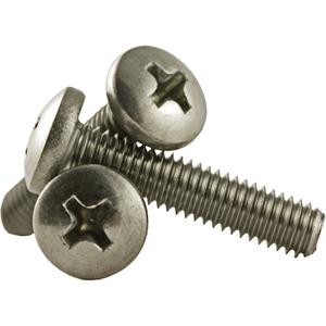 Machine Screw Pan Head - 18-8 Stainless, Coarse, #10, 1/2", Stainless Steel, 100